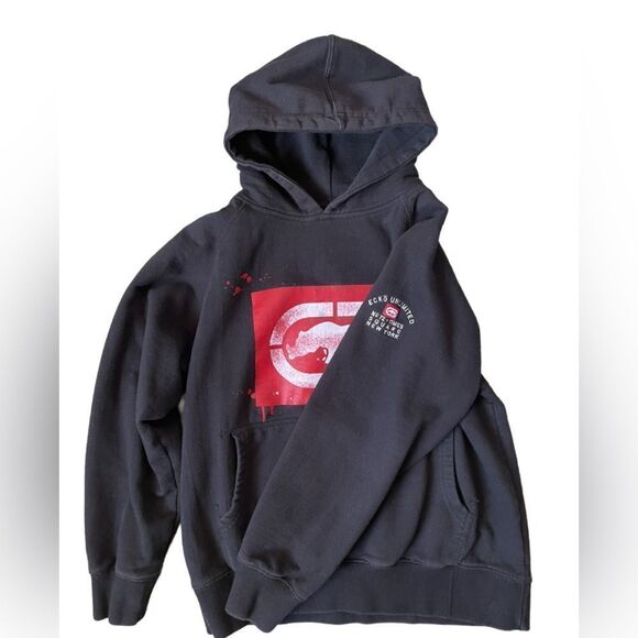 Ecko Unltd Kid’s Vintage 90s Black Rhino Splatter Pullover Hoodie (Med) - Picture 2 of 14